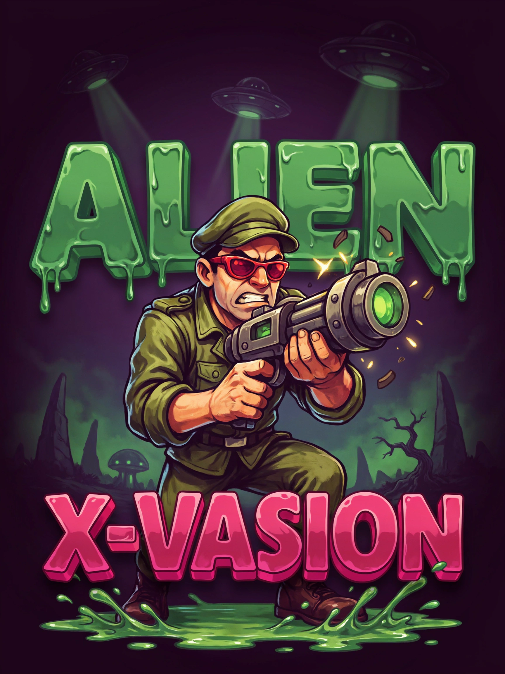 Alien X-Vasion pokie game artwork